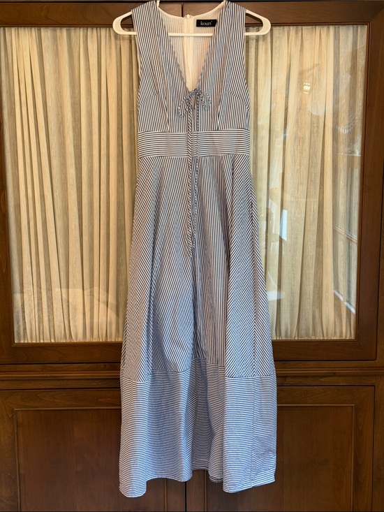 Kourt Dresses & Skirts - Luxet Blue & White Striped V-Neck Maxi Dress